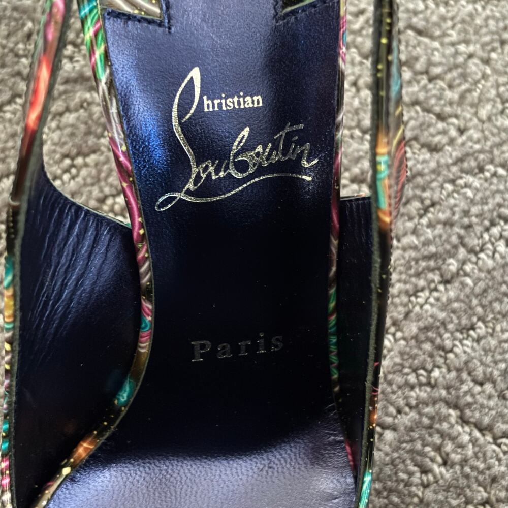Christian Louboutin Hot Chic Sling Alta 120 Starlight Multicolor Pumps Size 36.5 - Picture 14 of 15